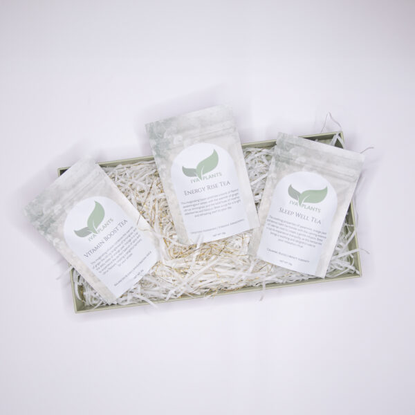 Herbal Tea Selection Gift Box by IVA Plants with premium herbal blends inside