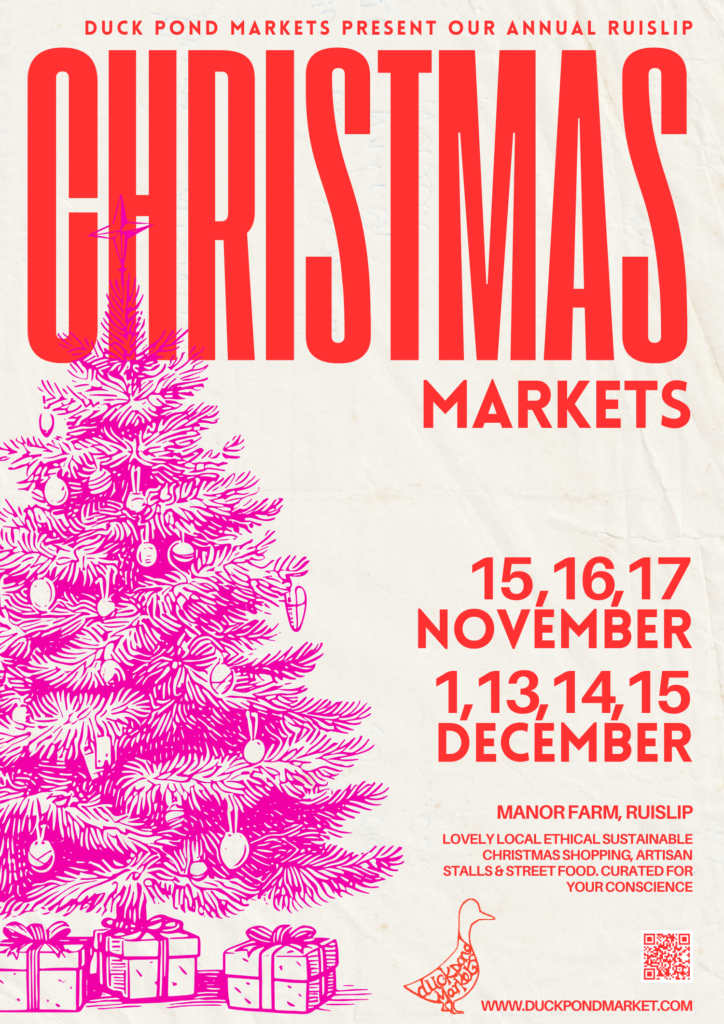 IVA Plants Christmas Market Poster – Presenting Herbal Teas on 17 November and 14 December 2024 at Duck Pond Market, Ruislip