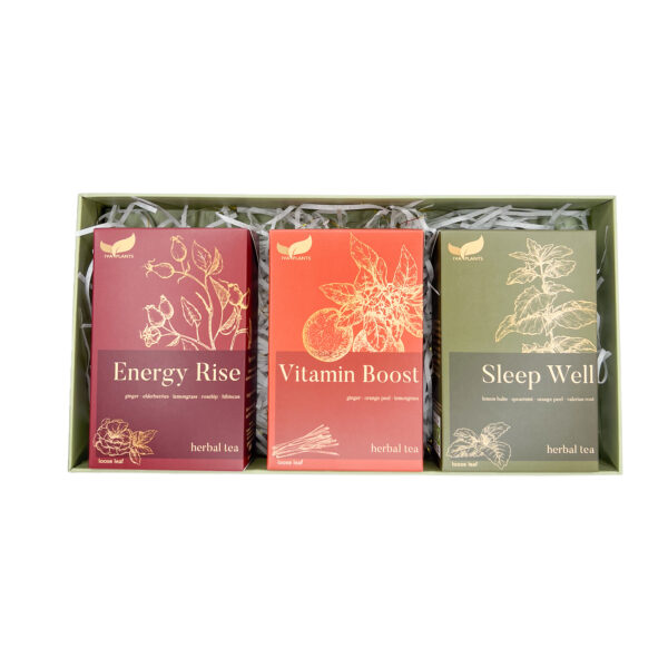 Herbal Tea Selection Gift Box – Energy Rise, Vitamin Boost, Sleep Well by IVA Plants